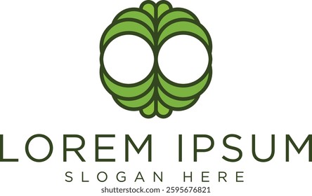 logo pohon minimalis pohon hijau dengan siluet elegan dan daun melambangkan pertumbuhan, keabadian hidup serta keseimbangan alam. Desain yang modern, cocok untuk bisnis ramah lingkungan, pertanian