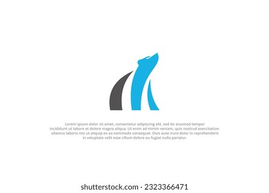 logo polar bear abstract silhouette modern