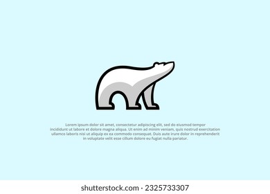 logo polar bear black line abstract animal wildlife south north pole