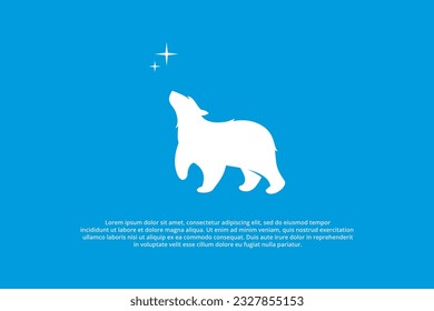 logo polar bear curious star north south pole animal