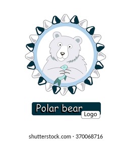 logo polar bear with a fish in its claws