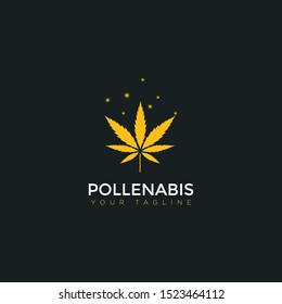 logo pollenabis, abstract pollen and leaf cannabis vector