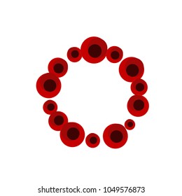 Logo Of Poppies, Stylization Poppy Flower, Wreath. Day Of Remembrance