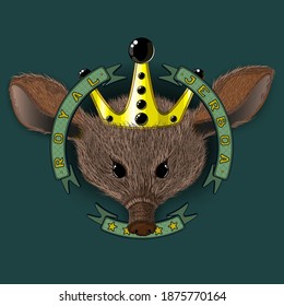Logo portrait of Jerboa. Trendy rich vector Jerboa on green background.