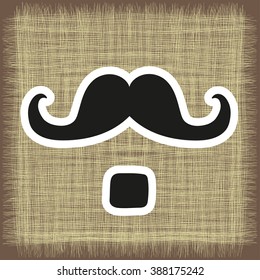 logo, postcard from mustache in vector EPS