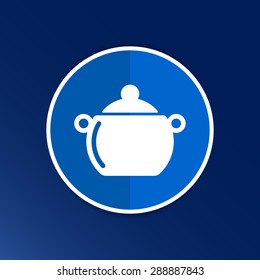 Logo pot casserole cooking Vector image sign