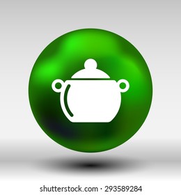Logo pot casserole cooking Vector image sign.