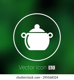 Logo pot casserole cooking Vector image sign.