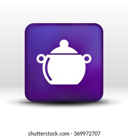 Logo pot casserole cooking Vector image sign.