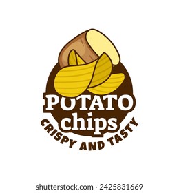 Logo Papas fritas, Alimentos y Snack logo con Simple Patata Dibujos Animados, Alimentos Únicos, Snack, Papas Fritas Icono de Vector de identidad de negocio aislado en fondo blanco