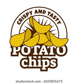 Logo Papas fritas, Alimentos y Snack logo con Simple Patata Dibujos Animados, Alimentos Únicos, Snack, Papas Fritas Icono de Vector de identidad de negocio aislado en fondo blanco