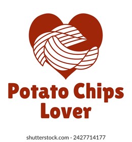 Logo Potato chips, Food and Snack logo with Simple Potato Cartoon, Unique Food, Snack, Chips Business identity Vector Icon isolated on white background