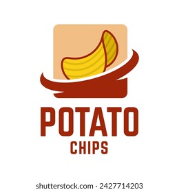 Logo Papas fritas, Alimentos y Snack logo con Simple Patata Dibujos Animados, Alimentos Únicos, Snack, Papas Fritas Icono de Vector de identidad de negocio aislado en fondo blanco