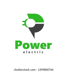 Logo power electric plug socket silhouette 