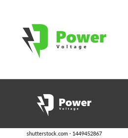 Logo Power Volt Electrical Silhouette Lightning Stock Vector (Royalty ...