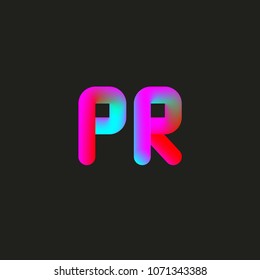 Logo, PR icon, public relations agency, color gradient symbol. Vector illustration