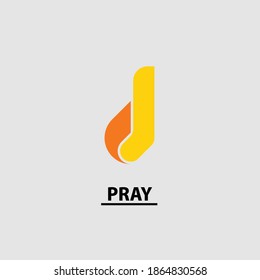 
A logo with a praying hand on a flat background, perfect for Islamic logos