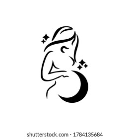 Logo Pregnant Woman vectors premium