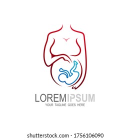 logo of pregnant women, medical line icons, baby logos