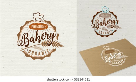 Logo Premium Bakery badge and icon. Modern style vector. Retro bakery label. Bakery badge design element easy editable for Your design.