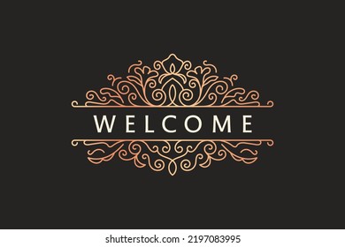Logo Premium Border Frame Outline Vintage Royal Ornate Floral Royal Victorian