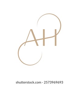 The logo presents the letters "A" and "H" elegantly intertwined within an infinity symbol. This design exudes luxury and sophistication, suggesting endless possibilities and a timeless connection