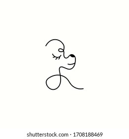 Logo-Raubhund-Symbol-Linie Vektorillustration Design