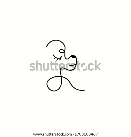 logo prety dog icon line vector design