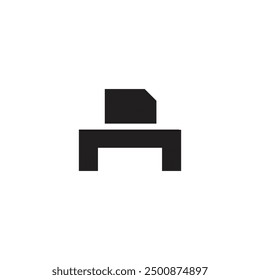Logo print office minimalist simple design with blank background