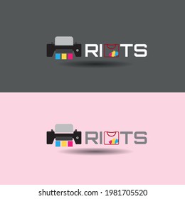 Logo for printing clothes with two colors