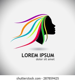 logo profile face girl. Vector