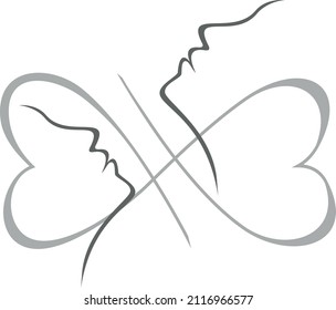 
logo, profile icon of people faces with hearts