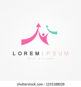 Logo Progress Man Icon Element Template Design Logos