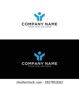 Logo Progress Man Icon Element Template Design Logos