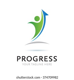Logo Progress Man Icon Element Template Design Logos