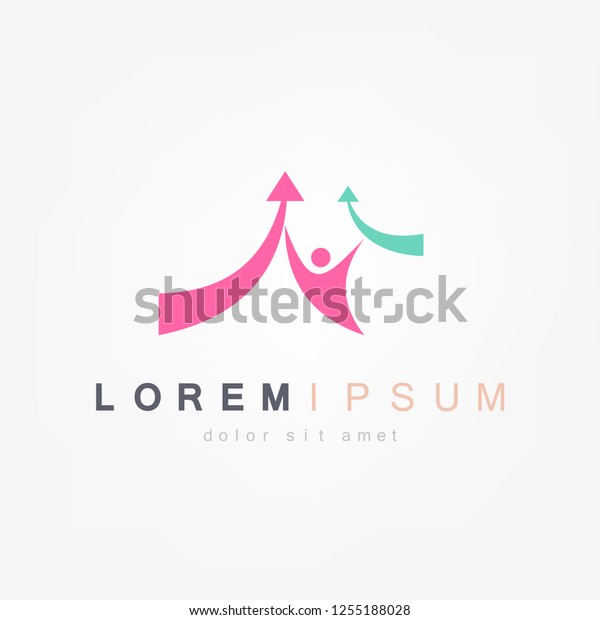 Logo Progress Man Icon Element Template Stock Vector Royalty Free