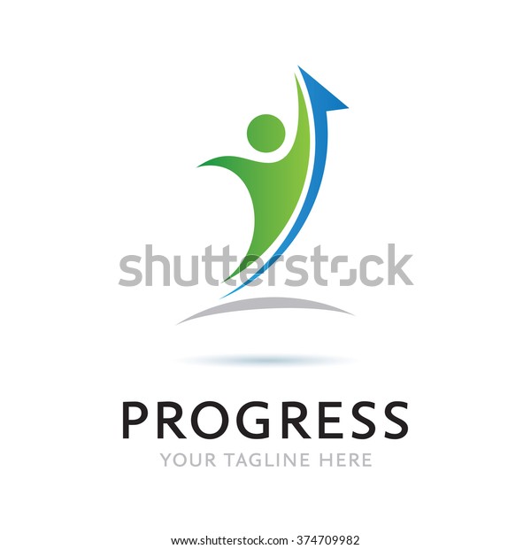 Logo Progress Man Icon Element Template Stock Vector Royalty Free