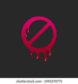 Logo Prohibition Sign Icon Design Vector