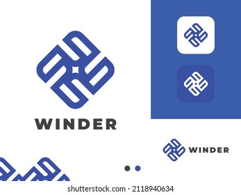 Logo propeller tech energy sphere monogram minimalist template vector for business company