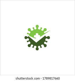 logo protected virus. Bacterial Icons. Coronavirus Outbreak, Stop the virus. Virus isolated vector icon