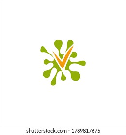 logo protected virus. Bacterial Icons. Coronavirus Outbreak, Stop the virus. Virus isolated vector icon