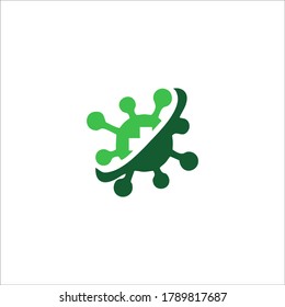 logo protected virus. Bacterial Icons. Coronavirus Outbreak, Stop the virus. Virus isolated vector icon