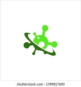 virus con logotipo protegido. Iconos bacterianos. Brote de coronavirus, alto al virus. Icono de vector aislado de virus