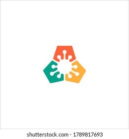 logo protected virus. Bacterial Icons. Coronavirus Outbreak, Stop the virus. Virus isolated vector icon