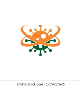 logo protected virus. Bacterial Icons. Coronavirus Outbreak, Stop the virus. Virus isolated vector icon