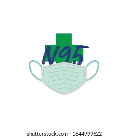 máscara protectora del logotipo n95 diseño vectorial