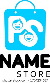 Vector de niños con logotipo PS Sore