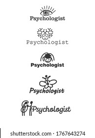 Logo for the psychologist. Several options. Black and white graphics.