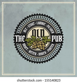 logo pub beer sign vector label retro styled sticker of beer stylish as a template of promotion editable layered vector logo pub beer sign vector label classic real texture bar isolated ceremony celeb