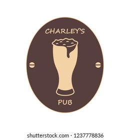 Logo charley’s pub brand label icon vector illustration